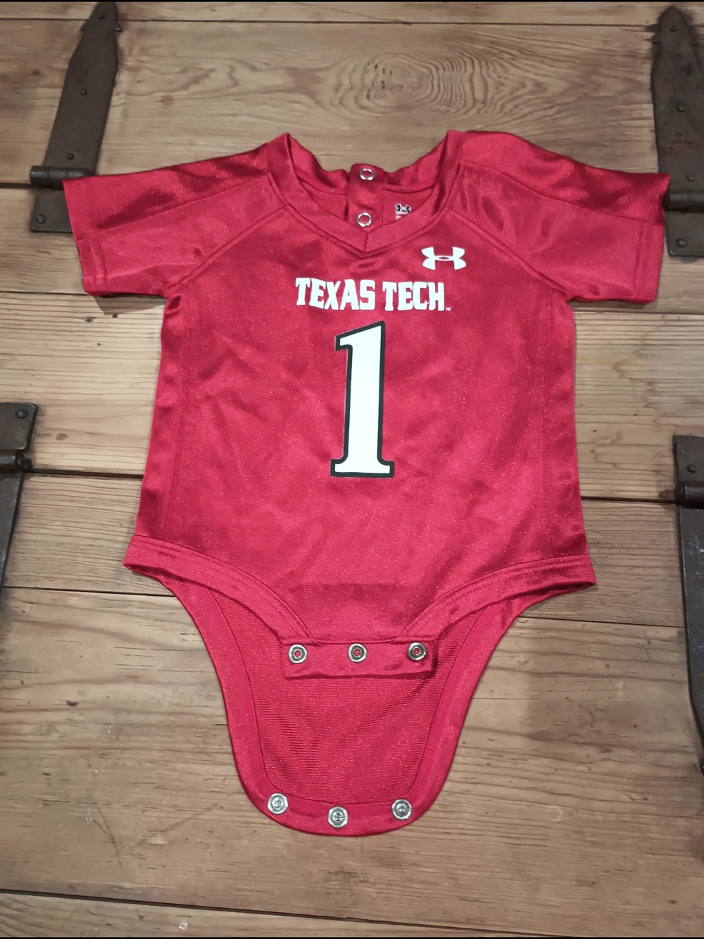 Under Armour Texas Tech Red Baby Jersey Bodysuit 0-3 mos  Collegiate Football
